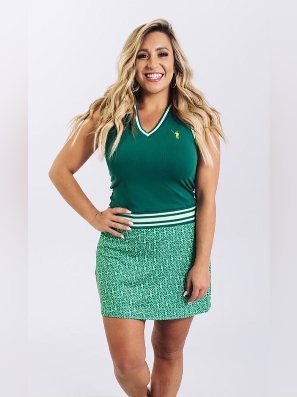 William Murray CLASSIC WOMEN'S LACEY DRESS in green multi